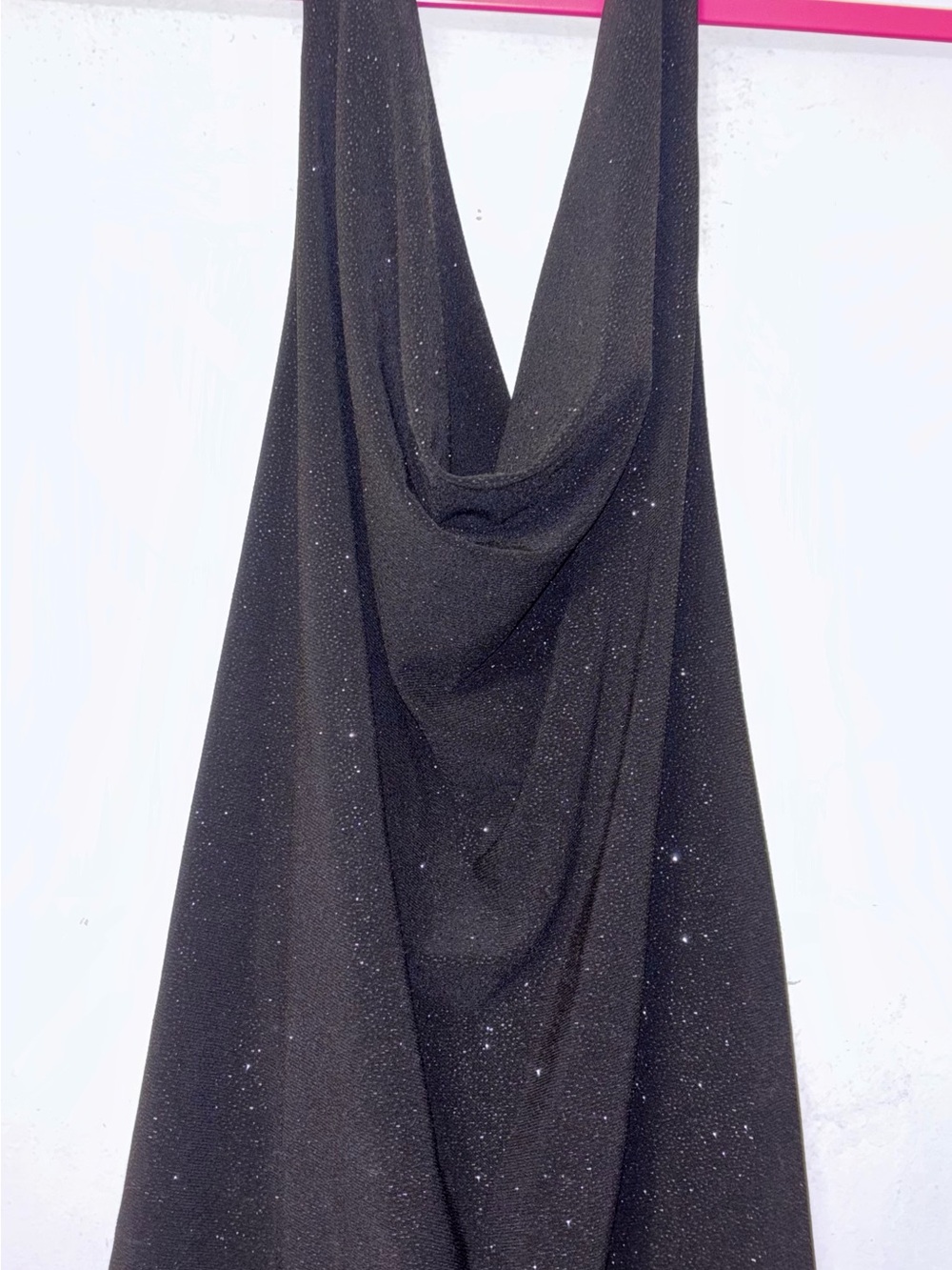 Black Sparkle Cowl Neck Women's top